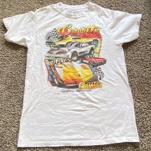 White Corvette graphic tee